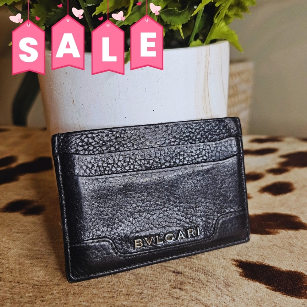 Bvlgari Black Leather Card Holder